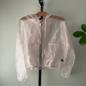 Iris Chiffon Hooded Jacket Sheer See Through Pink Women’s Size Medium